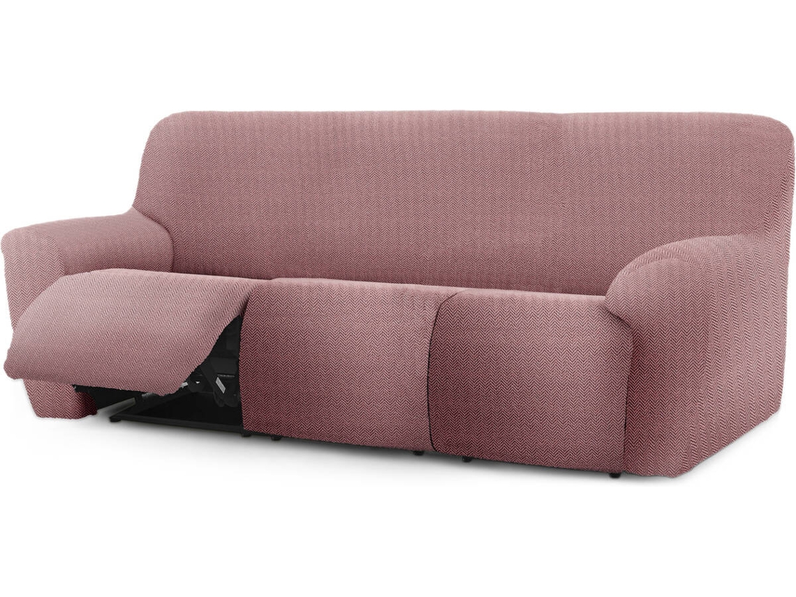 Capa de Sofá Relax Extensível 3 Lugares x 3 EYSA Premium Jaz Tecido Multielástico (200-260 cm - Poliéster e Algodão - Rosa)