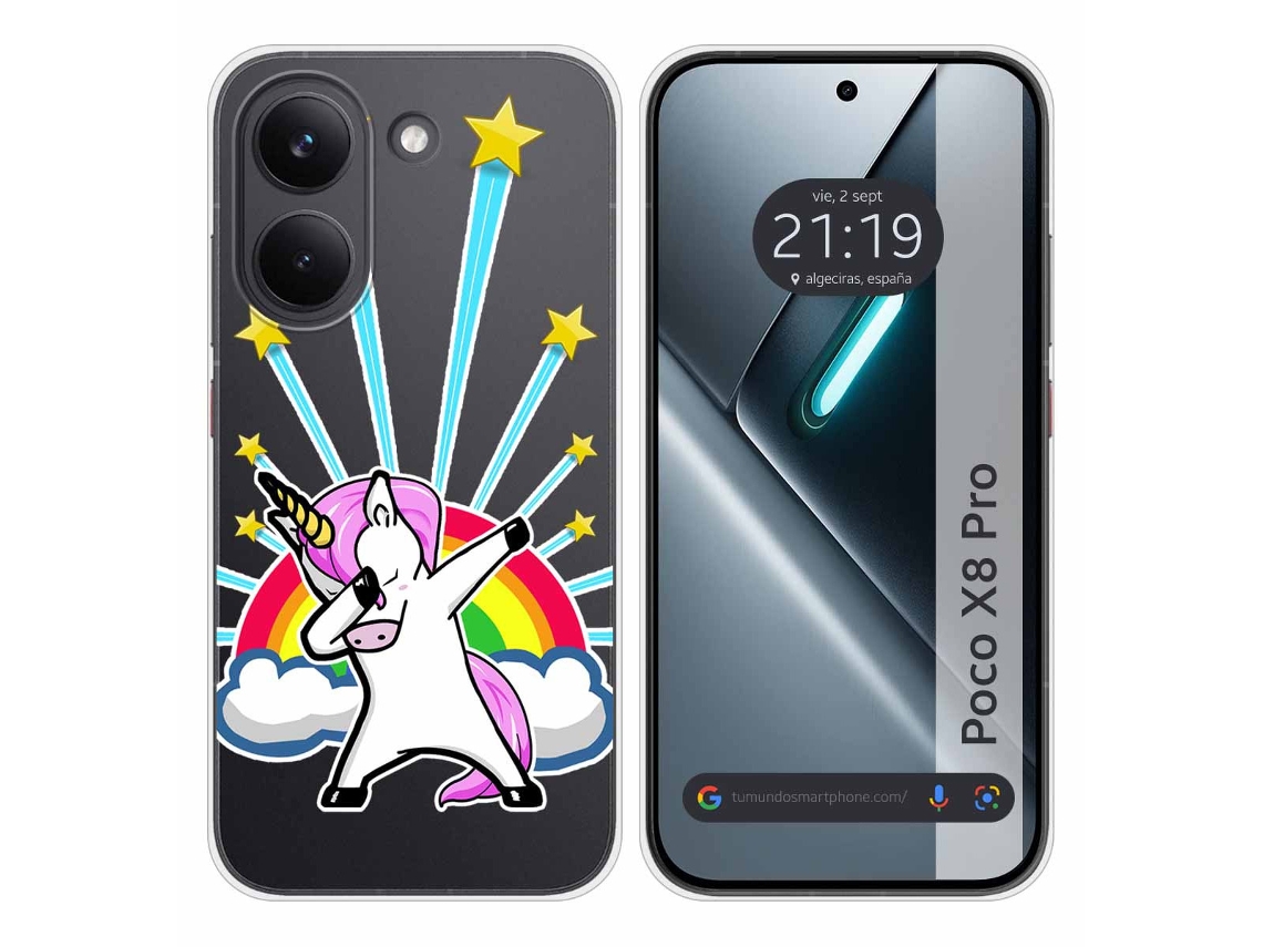 Capa Tumundosmartphone De Silicone Transparente Para Xiaomi Poco X8 Pro 5g Com Estampa De Unicórnio