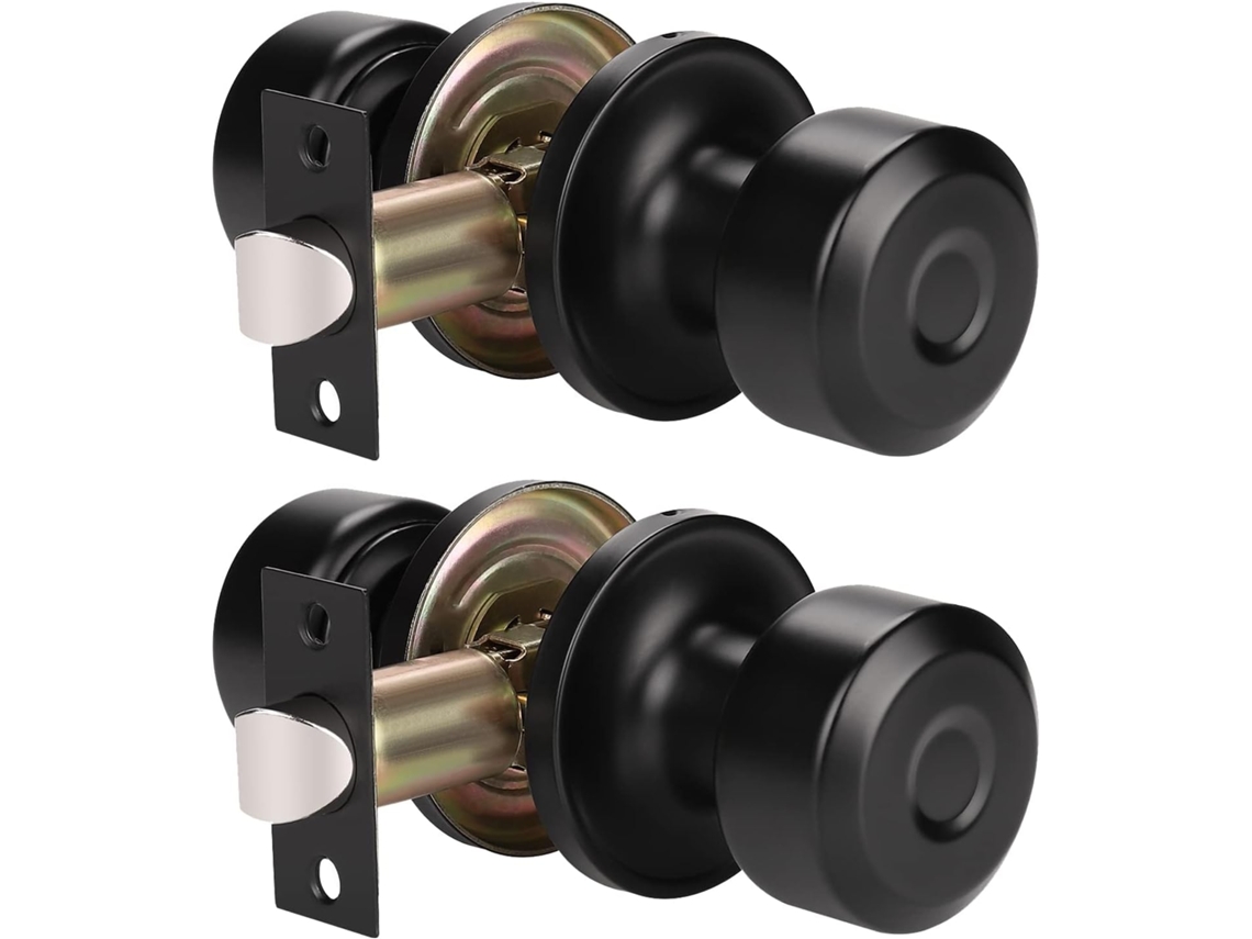 Puxadores de Porta Cilíndricos Clássicos Preto Fosco S/MARCA