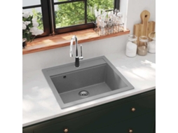 Vidaxl Lava-louça Com 1 Cuba Granito Cinzento