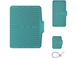 Conjunto De 3 Tapetes De Silicone Com Drenagem Borda Para Pia Cozinha, Bancada E Secagem De Louça, 40x 33cm, 25, 4x 13, 2cm