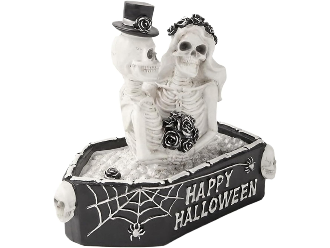 Decora o de Caveira Escultura Casal Esqueletos para Halloween Est Tua Decorativa Escrit Rio Cole Acesso Rios Estilo G VAYOTOY