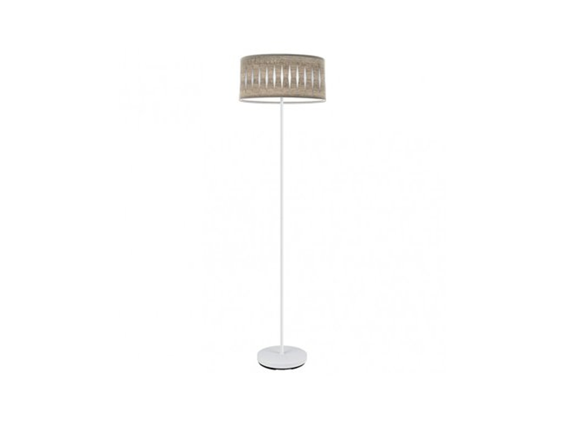 Pé De Sala De Estar Piron 1xe27 Madeira Branca/cinza 165x40x40 Cm Fabrilamp