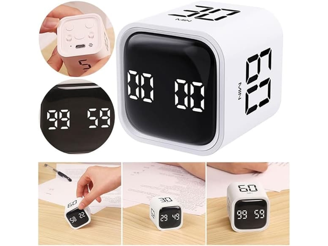 Temporizador Pomodoro, Temporizador De Mesa 5/10/30/ 60 Minutos, Vibração E Volume Ajustáveis, Relógio Para Trabalho Eficiente