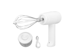Liquidificador Elétrico de Mão 3 Marchas Batedor de Ovos Creme com Picador Usb Recarregável S/MARCA