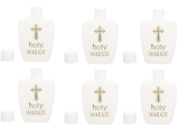 Conjunto 6 Garrafas Benta Cristãs Recarregáveis 60ml Brancas Batismo Celebrações Religiosas Acessórios GOKOCO