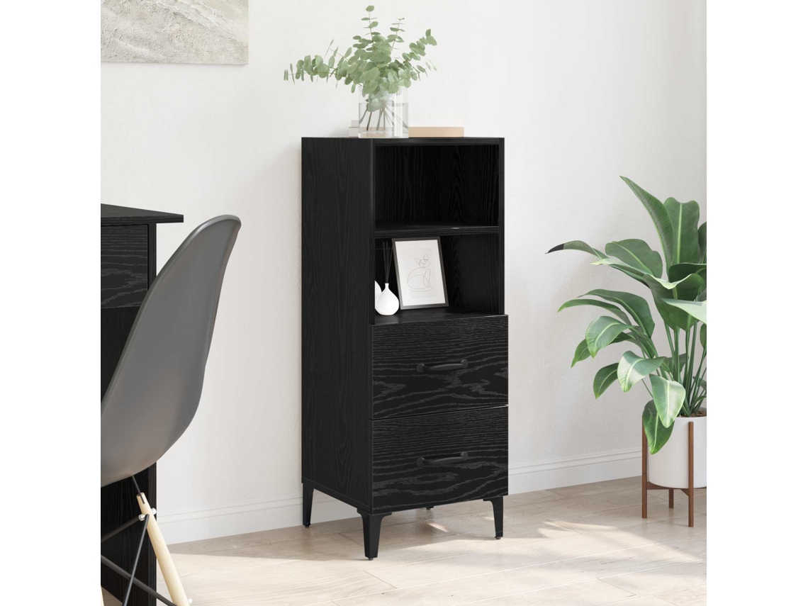 Vidaxl Buffet Carvalho Preto 34 X 34,5 X 90 Cm Madeira Processada
