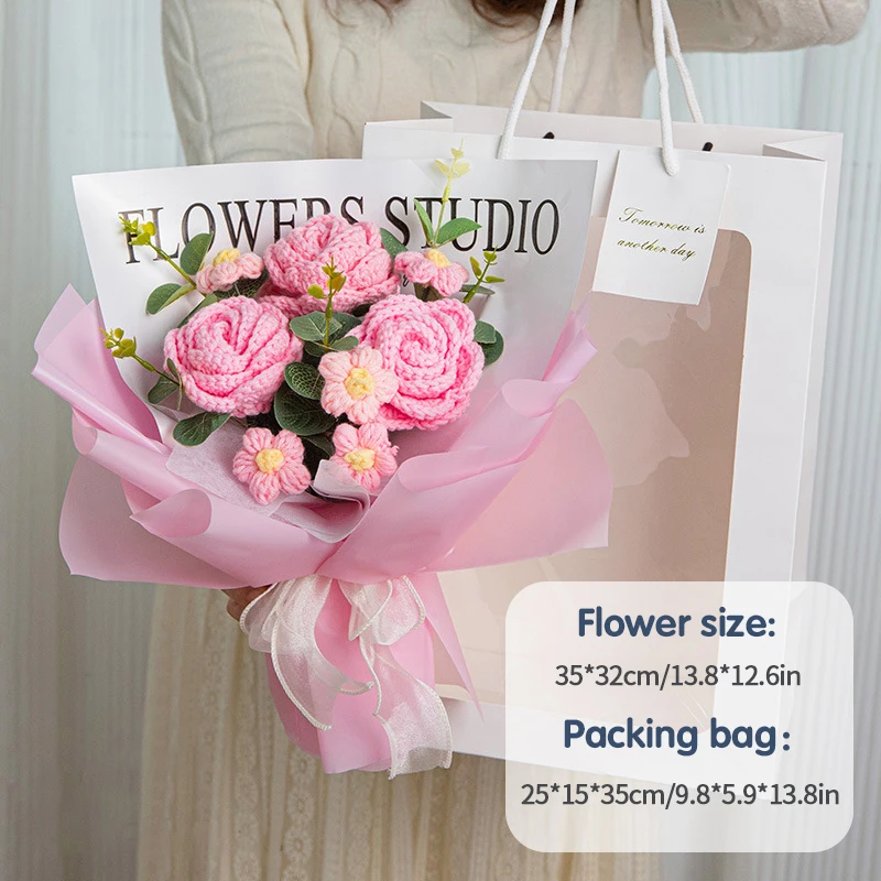 Flores De Crochê, Flores De Tricô, Flores Artificiais Feitas À Mão, Buquês De Formatura