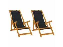 Maison Exclusive - Cadeira De Praia 2 Pcs Castanho Madeira Sólida De Acácia