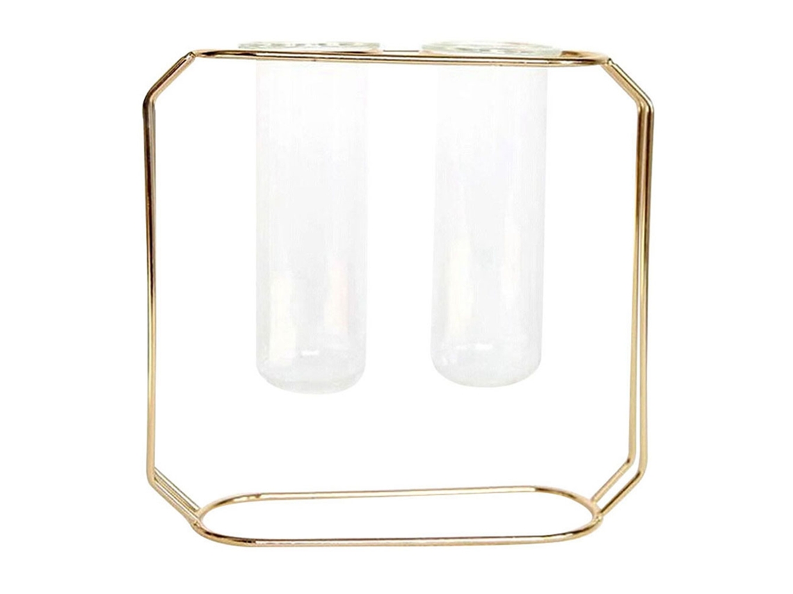 Vaso De Vidro Transparente Com Base De Metal Laxiscreed Para Flores E Decoração Elegante E Moderna