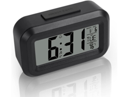 Relógio Despertador Digital Led com Modo Suspenso, Data Temperatura 12/24h, Preto ZYBLSSBB