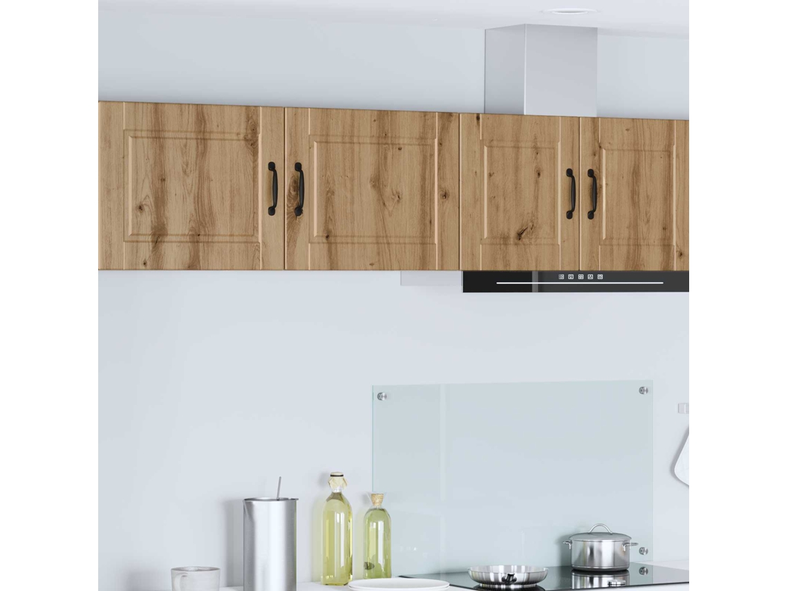 Vidaxl Armário De Parede Porto 2 Pcs Carvalho Artesanal