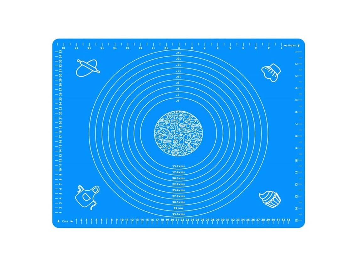 Tapete de Silicone Nova Line, Antiaderente, Para Pães e Massas, Azul