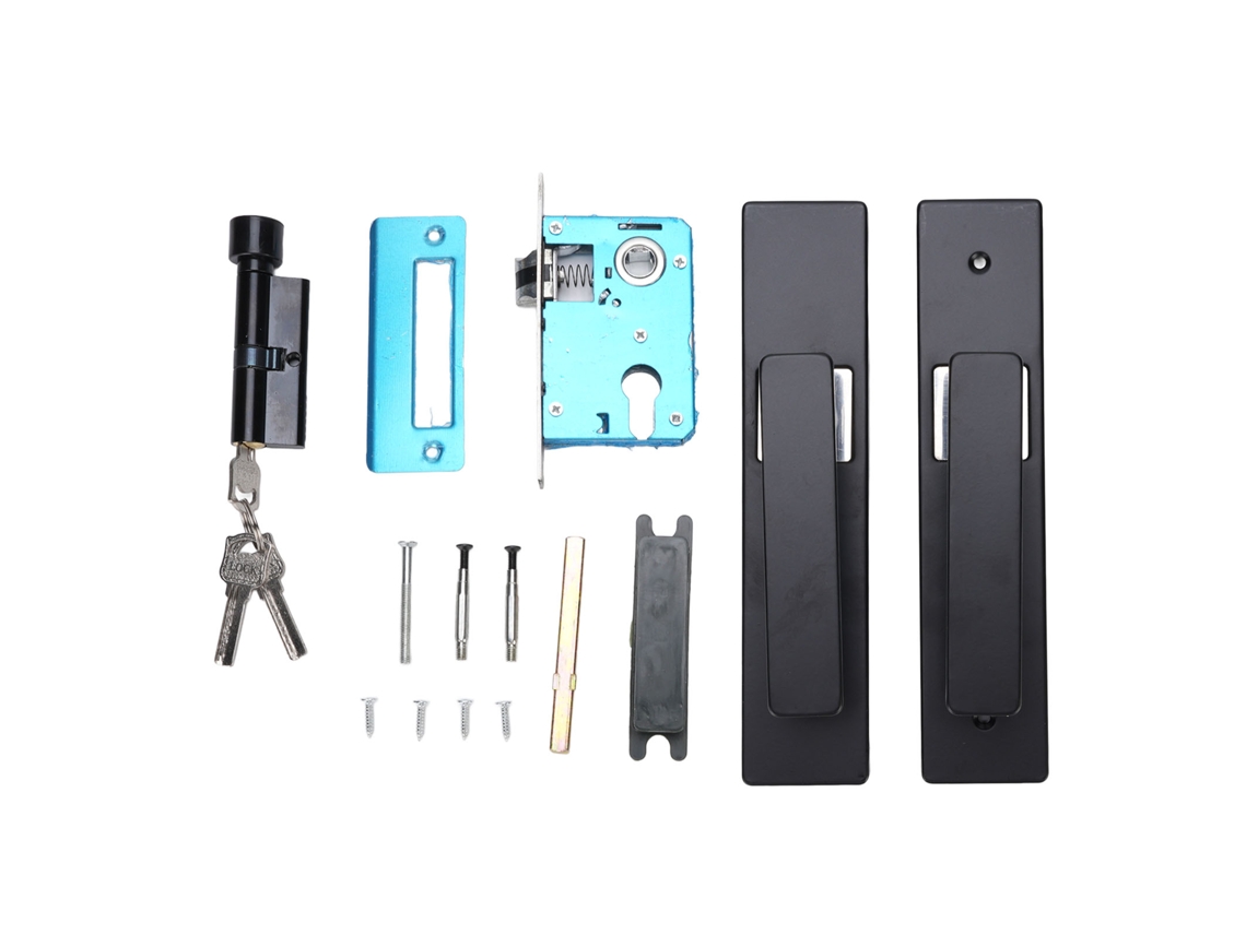 Fechadura Para Porta Laxiscreed Com Acabamento Em Alumínio Preto Ou Prateado, Ideal Para Ambientes Internos Silenciosos