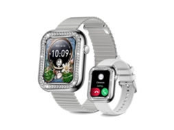 Smartwatch 1.57 Chamada Bluetooth Feminina Com Função Feminina Sono Ip67 Prata Impermeável Yunzii