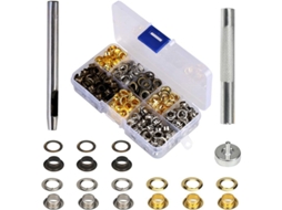 Olhos de Metal de 6mm com 200 Peças e Ferramentas para Couro e Roupa S/MARCA