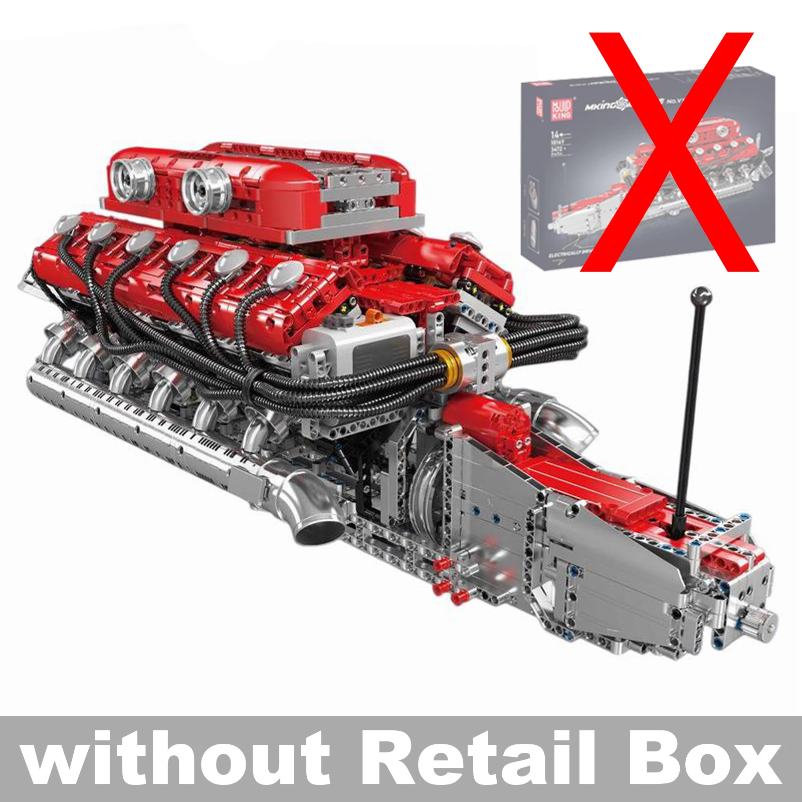 Conjunto De Blocos De Montar Modelo Do Motor V12 Com 3472 Peças