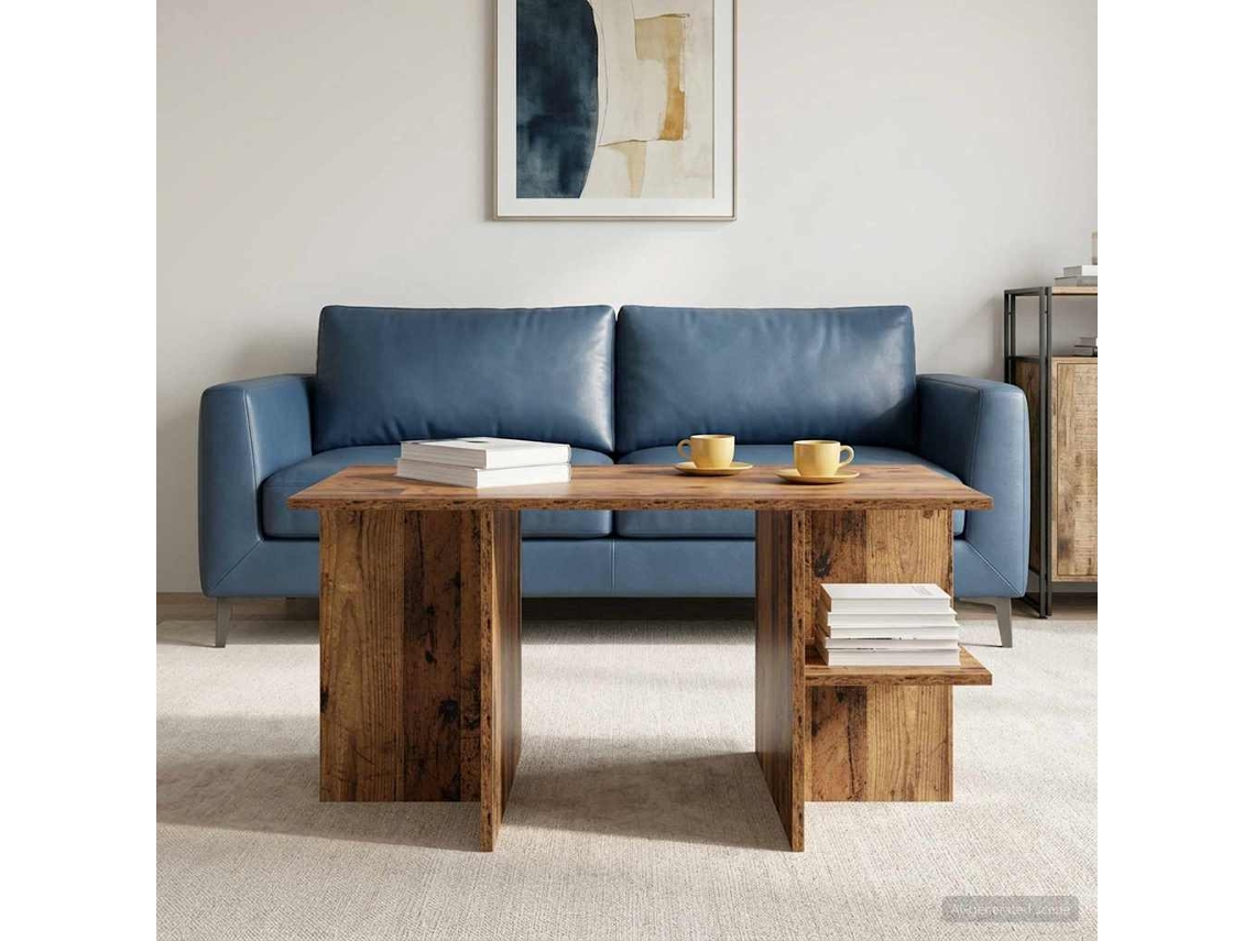 Vidaxl Mesa De Centro Madeira Antiga 87 X 50 X 45 Cm
