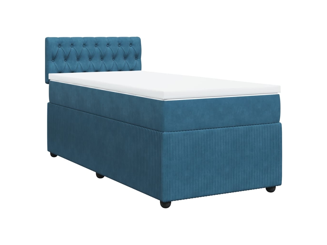 Box Spring Bed, Box Spring Beds Vidaxl Azul Veludo (90 X 200 Cm)