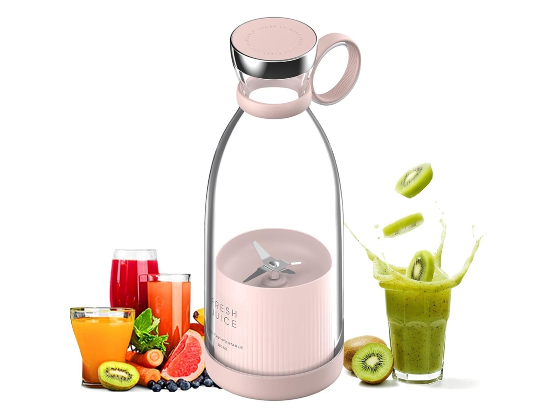 Liquidificador Portátil, 350ml, Liquidificador Pessoal Multifuncional, Recarregável Via Usb.
