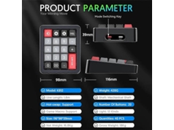 Teclado Mecânico Com Fio K812, Teclado Numérico Rgb Hot Swappable, Teclado Mecânico Programável Para Jogos Everley891