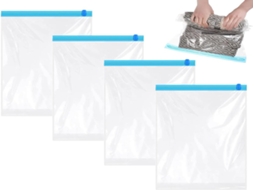 Lurelia Sacos A Vácuo 4 Un. 60 X 40 Cm Para Roupas, Roupa De Cama E Edredons, Pa+pe, Reutilizável E Hermético