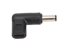 Adaptador Type-c Fêmea Para 5,5*2,1mm, Suporta Carregamento Rápido Pd De 100w, Design De Cotovelo De 90 Graus