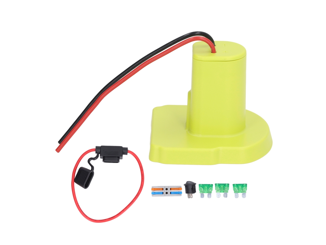 Adaptador de bateria com conector de alimentação e fusível de 30A para Ryobi 18V
