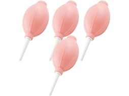 Conjunto de 4 secadores de cabelo portáteis rosa para secar extensões de cabelo.