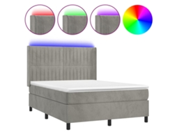 Box Spring Bed, Box Spring Beds Vidaxl Cinzeto Veludo (140 X 190 Cm)