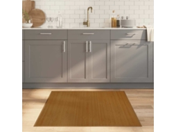 Vidaxl Tapete Quadrado 100x100 Cm Bambu Castanho