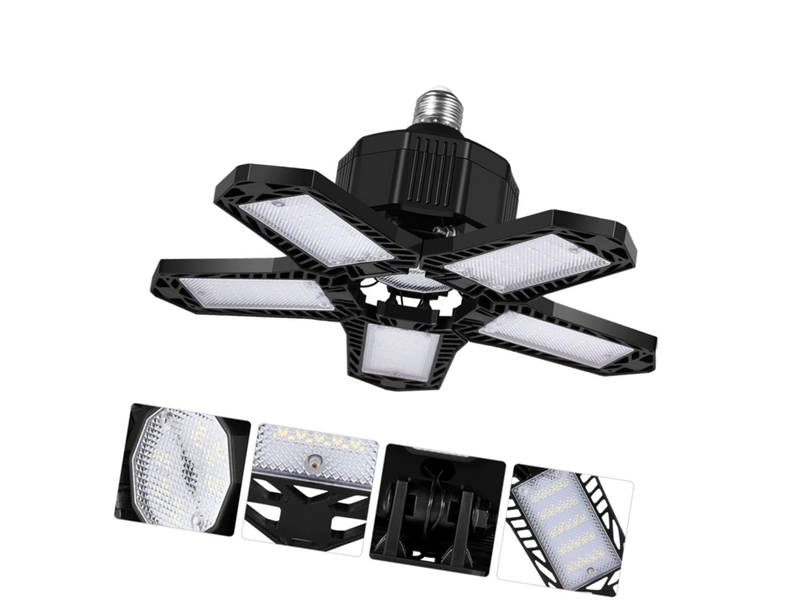 Lote De Lâmpada Led Para Garagem 120w 12000lm Luz De Oficina,refletor Flexível,soquete E26/e27 1 Unidade Btforus