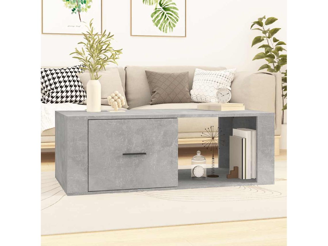Vidaxl Mesa De Centro 100x50,5x35 Cm Derivados Madeira Cinza Cimento