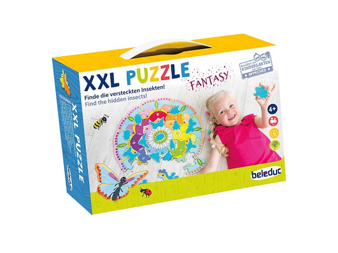 Quebra Cabeça De Madeira Beleduch, Brinquedo Educativo Com Insetos Coloridos.