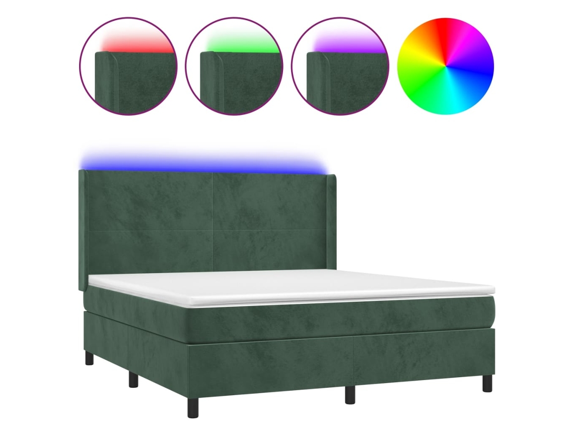 Box Spring Bed, Box Spring Beds Vidaxl Verde Veludo (160 X 200 Cm)