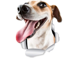 Calcomanías De Perro Jack Russell Felices 2 Unidades - Pegatinas 3d Para Pared, Baño Y Coche