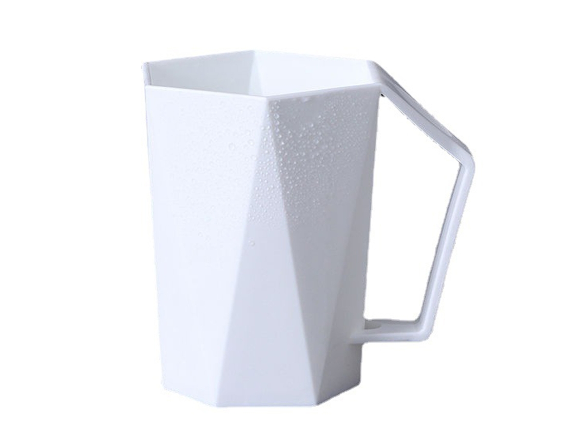 Copo de Escova de Dentes Geométrico 400ml Plástico Simples para Casal Casa Viagem Branco | S/MARCA