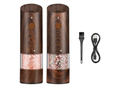 Conjunto de Moedores Elétricos Sal e Pimenta GOKOCO, Recarregáveis, Ajuste Moagem, Luz Led em Cerâmica