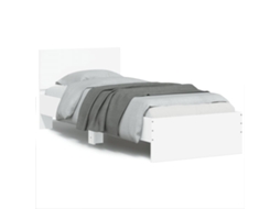 Estrutura De Cama Com Cabeceira E Luzes Led 75x190 Cm Branco