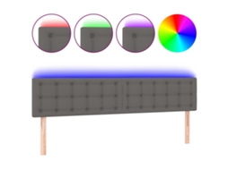 Led Headboard, Led Headboards Vidaxl Cinzeto Couro Artificial (200 X 5 X 78/88 Cm)
