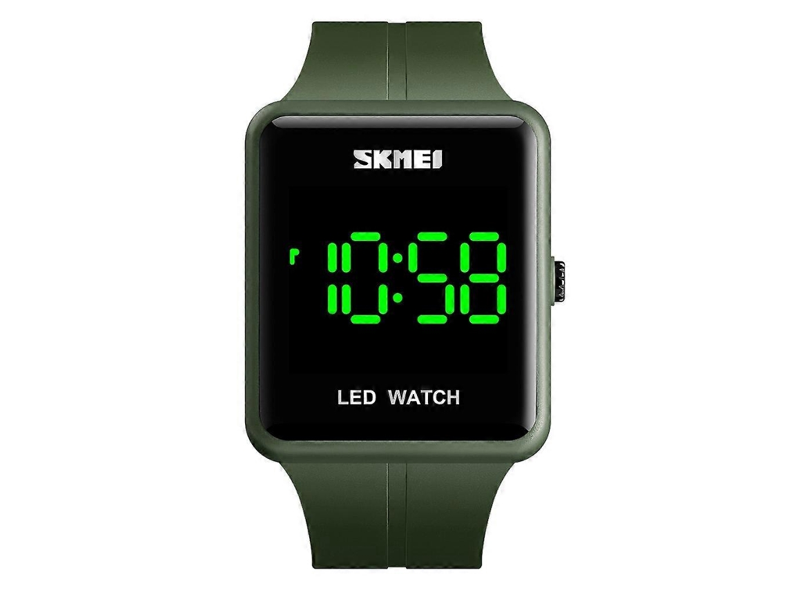 Relógio Eletrônico Skmei 1541 Fashion Led, Modelo Quadrado Para Casais, À Prova D'água E Com Pulseira De Silicone.