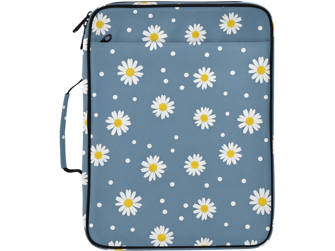 Pasta Expansível Daisies Com Fichário Removível De 3 Argolas, Em Nylon Resistente À Água, Ideal Armazenamento De