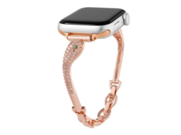 Pulseira Apple Watch 46/49/45/44mm - Cobre Com Cabeça De Cobra E Zircônia Incrustada