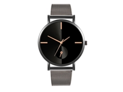 Reloj De Moda Para Parejas Con Correa De Malla Dial Redondo Cuarzo Unisex