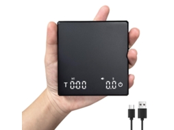 Mini Balança De Café Com Função De Temporizador Automático, Recarregável, Com Precisão De 2kg X 0.1g pretoczhhmart