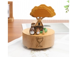Caixa De Música Giratória De Madeira Personalizada Do Totoro – Decoração Para Casa Do Totoro, Caixa De Música
