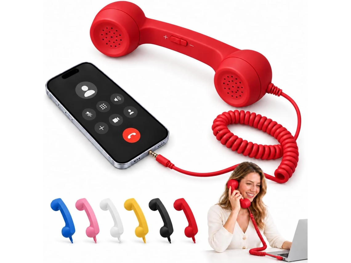 Telefone Retrô Com Fone Usb-c (vermelho)