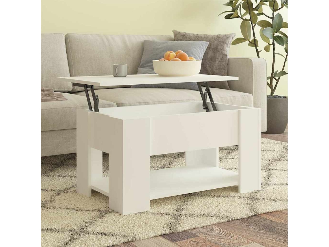 Vidaxl Mesa De Centro 79x49x41 Cm Madeira Processada Branco
