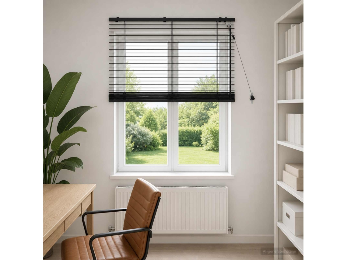 Vidaxl Cortina Veneziana Preto 110 X 160 Cm 35 Mm