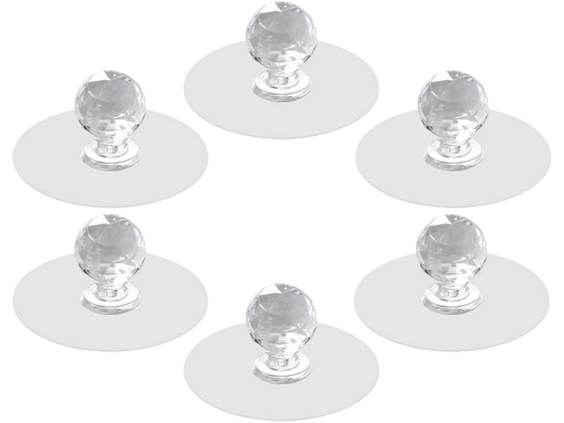 Conjunto De 6 Puxadores Adesivos, Design Prático E Leve, Em Acrílico E Pet, Sem Necessidade De Furar, Para Decoração De